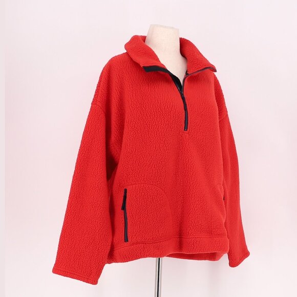 J.CREW Red Polartec Fleece Half-Zip Pullover Jacket Size XXL - Picture 2 of 7